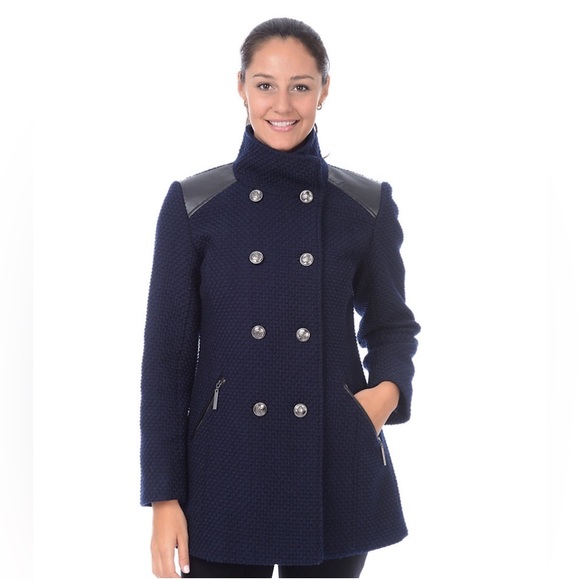 Apt. 9 Womens Boucle' Double Breasted Military Jacket Black Plus Size 1X - Picture 13 of 16